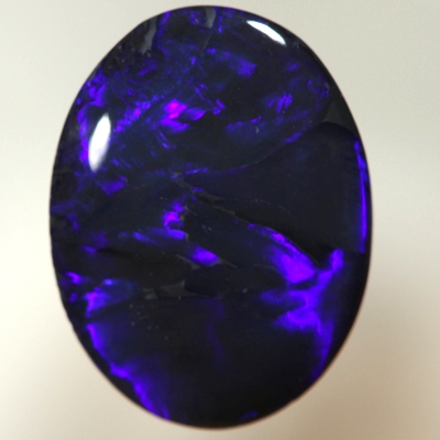 SOLID BLACK OPAL Elegant Blue on Black. Royal blue rolling flashes SEE VIDEO